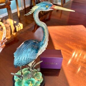 bird on baked enamel 16 in tall on base